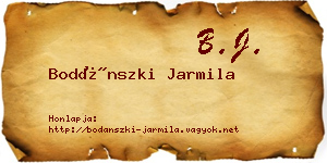 Bodánszki Jarmila névjegykártya
